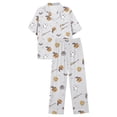 thumbnail image 1 of CQXIDFH Women Pajamas Plus Size Halloween Pumpkin Print Short Sleeve Top with Long Pants Set Fall Sleepwear 2 Piece Pjs, 1 of 5