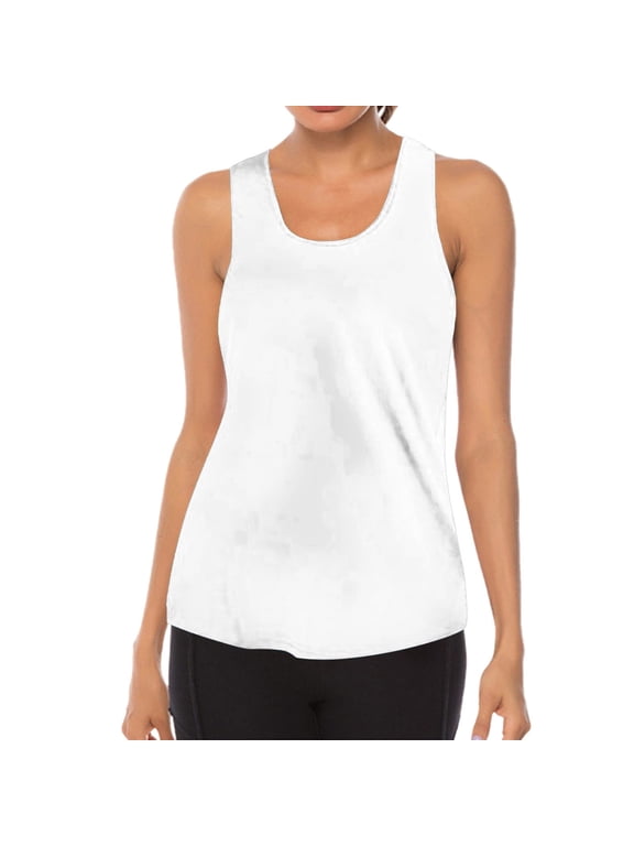 Women's Workout Racerback Tank Top Yoga Athletic Gym Clothes Loose Fit Sleeveless Shirts for Women Moisture Wicking Breathable Activewear for Running Tennis and Training