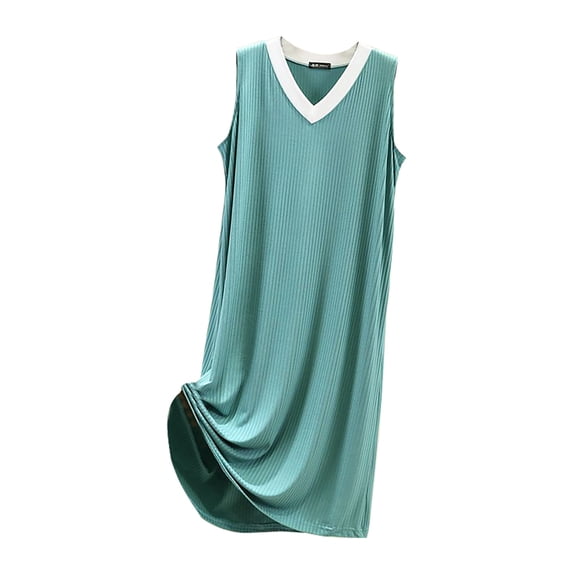 CQXIDFH Womens Nightgowns & Sleepshirts Sleeveless Tank Nightgown Soft Chemise Sleep Dress for Summer Comfort Plus Size Sleeping Gown Comfy Nightdress