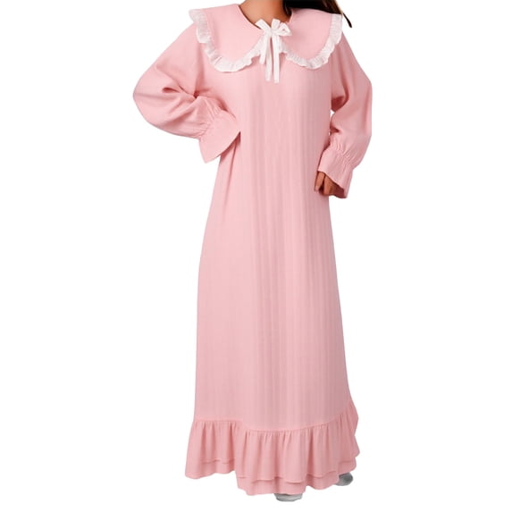 CQXIDFH Womens Nightgowns & Sleepshirts Winter Flannel Nightgown Coral Fleece Long Sleeve Solid Color Warm Sleep Dress for Cozy Comfort Plus Size Sleeping Gown Comfy Nightdress