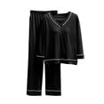 thumbnail image 1 of CQXIDFH Womens Pajama Sets Plus Size V-Neck Pajama Set with Built-in Support Long Sleeve Loose Casual Home Wear 2 Piece Lounge Set, 1 of 5
