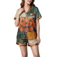 thumbnail image 1 of CQXIDFH Womens Pajamas Sets Halloween Print Pajama Set Short Sleeve Top with Elastic Waist Shorts Festive Loungewear Lounge Sets Sleepwear, 1 of 4