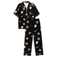 thumbnail image 1 of CQXIDFH Womens Pajamas Sets Plus Size Halloween Pumpkin Print Short Sleeve Top with Long Pants Set Fall Sleepwear Lounge Sets Sleepwear, 1 of 5