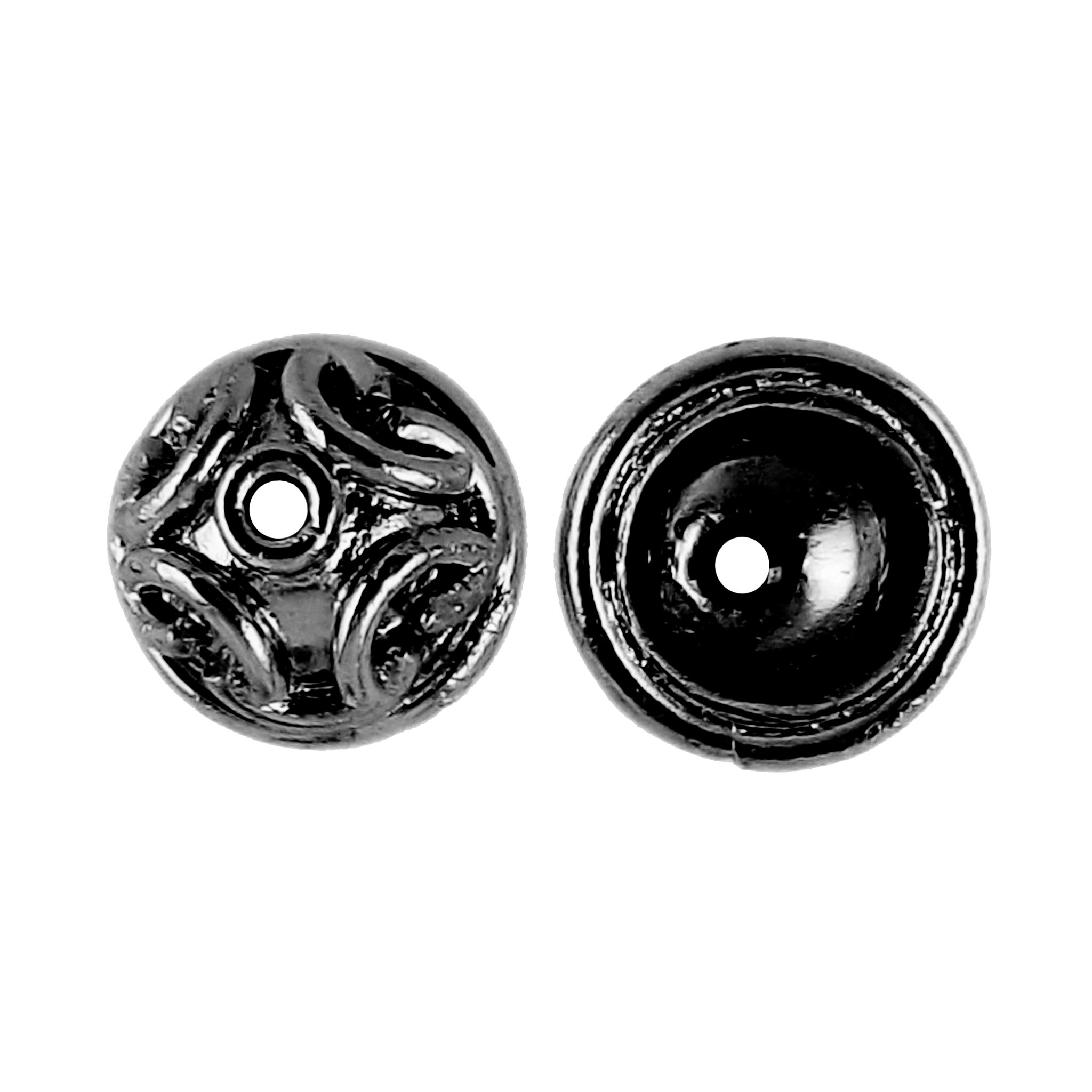CR-144 Black Rhodium Overlay Bead Cap
