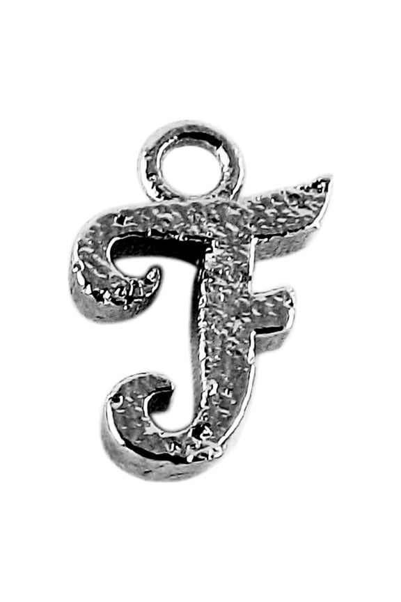 CR-478 Black Rhodium Overlay Alphabet 'F' Charm