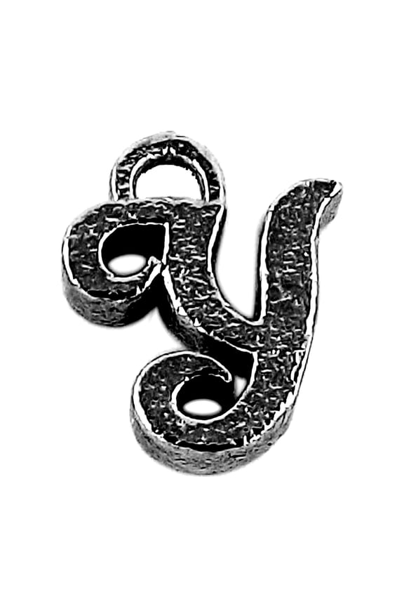 CR-497 Black Rhodium Overlay Alphabet 'Y' Charm