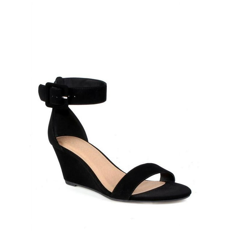 Walmart black wedge sandals sale