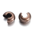 thumbnail image 1 of CR034 - 100 pcs Antique Copper Crimp Beads Smooth Ball Spacer Bead Covers - 4mm, 1 of 3