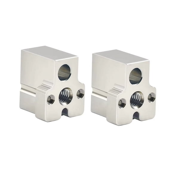CR10 Plated Copper Heated Block Volcano High-Temperature Heating Block for 3D Printer Parts, Large Flow 2Pcs,2 * Plated Copper Heated Block,Silver