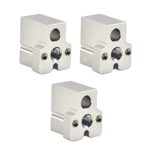 CR10 Plated Copper Heated Block Volcano High-Temperature Heating Block for 3D Printer Parts, Large Flow 3Pcs,3 * Plated Copper Heated Block,Silver