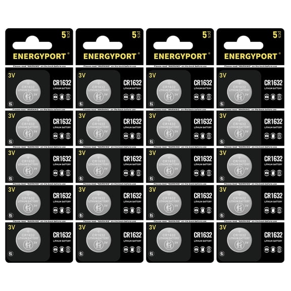 CR1632 Battery, 20 Pack Long-Lasting & High Capacity CR1632 Lithium Batteries,3 Volt Coin & Button Cell