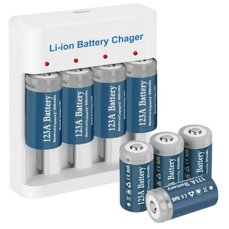 CR123A 3V Lithium Batteries 8 Pack-With multi-function charger rechargeable Lithium AA AAA batteries
