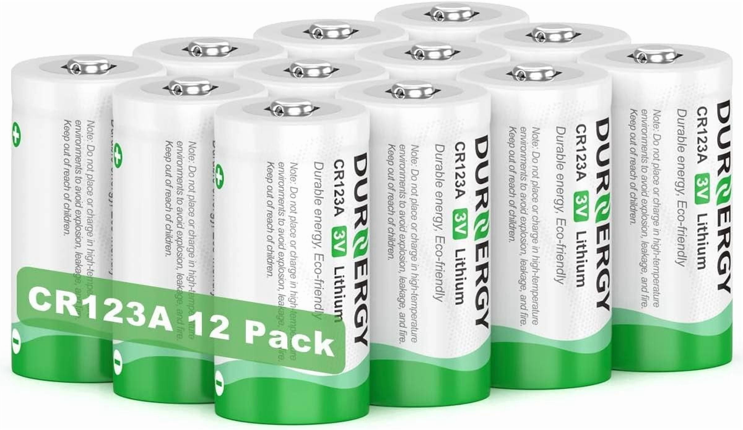CR123A Lithium Batteries 12 Pack 3 Volt 10 Year Shelf Life High Power 123A Compatible with CR17345, CR17335