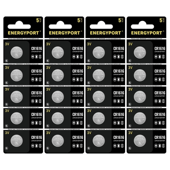 CR1616 20 Pcs 3V Lithium Button Coin Cell Batteries 1616 Battery DL1616 ECR1616 for Re-Mote Control, Watch, Calculator, Electronic Note-Book, Thermometer, Mobile Game