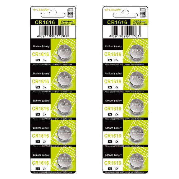 CR1616 3V Batteries 10/5-Count Pack Travel Design Leak Resistant Technology for Small Electronics Gadgets
