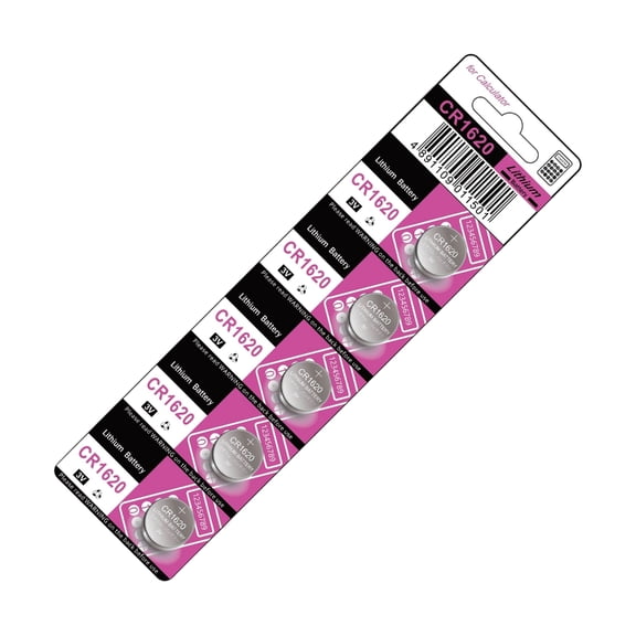 CR1620 Lithium Button Battery, 10/5 Piece Travel Size 3V Output for Watches Calculators Digital Devices