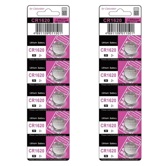 CR1620 Lithium Manganese Battery, 10/5 Piece Travel Size 3V Output for Watches Calculators Digital Devices