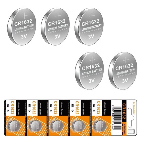 CR1632 3V Button Batteries 10/5-Unit Metal Construction Lithium Manganese Battery for Electronic Accessories