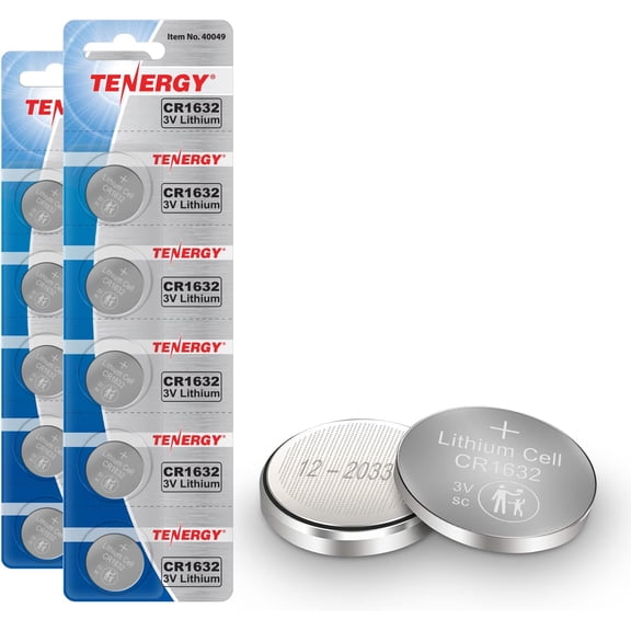 CR1632 3V Lithium Button Cell, for Watches, Key Fobs, Calculators, Medical Devices, and More, 10 Count (Pack of 2)