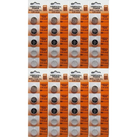CR1632 Lithium 3V Batteries, 5 on a Card (8 Cards - 40 Batteries) by Loopacell