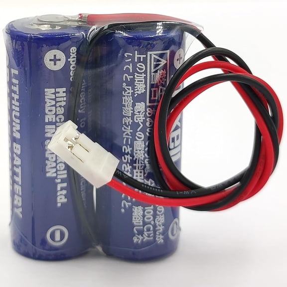 CR17450-2WK27 / D80UB016170 3V Replacement PLC Battery 2*CR17450 Battery Pack for Mazak Relocation Detection 2CR17450 3V Battery, CR17450 Two Parallel Batteries