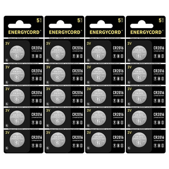 CR2016 3V Lithium Batteries 20 Pack for Child Safety, Compatible with Remotes, Key Fobs, Glucose Monitors
