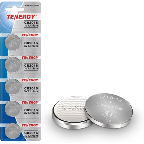 CR2016 Battery, CR2016 3V Lithium Battery Watches, Key Fobs, Calculators, Medical Devices, and More, 5 Count