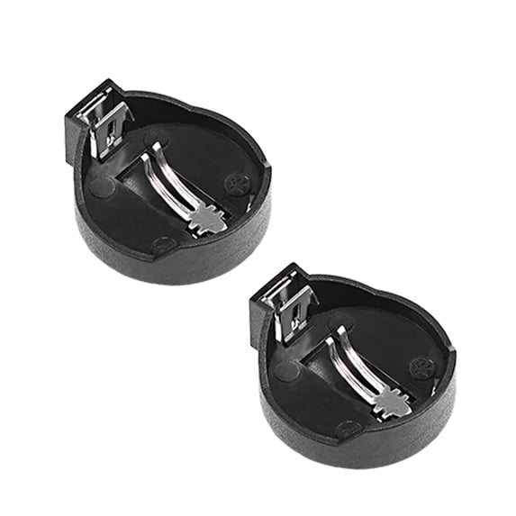 CR2025 Horizontal Black Coin Button Battery Holder Case 2pcs