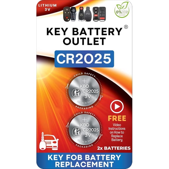 CR2025 Key Fob Battery Replacement (2 Pack) Compatible with Key Fobs That Require CR2025 Universal Fit Video InstallationGuideIncluded