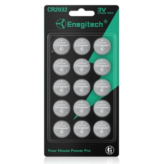 CR2032 Lithium Coin Battery, 3V Button Cell Batteries for Watches, Calculators, Remote Controls, Thermometers, Small Electronic Devices(15 Pack)