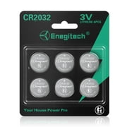 Enegitech CR2032 Lithium 3V Coin Battery, 2032 Button Batteries Compatible with AirTags, Key Fob, Watches, Calculators (6 Pack)
