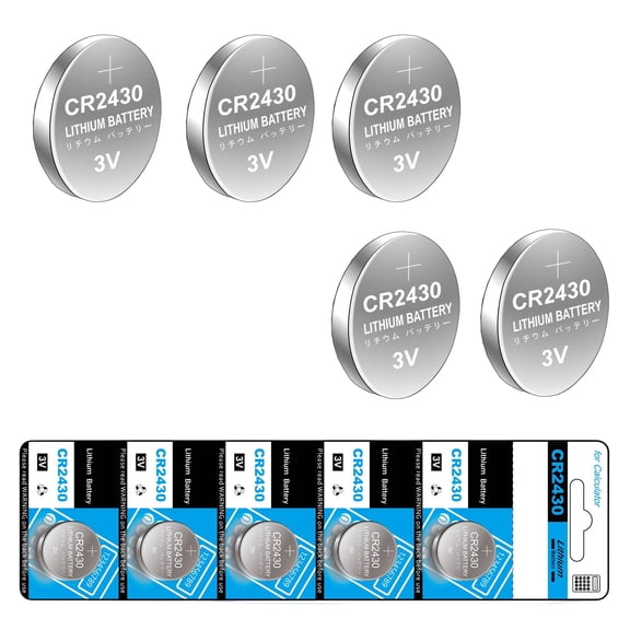 CR2430 Lithium Coin 10/5 Piece Travel Size 3V Output Cell for Watches Calculators Digital Devices