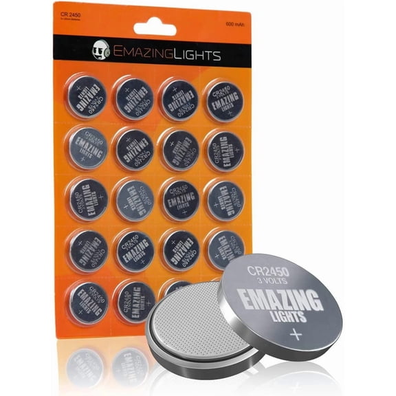 CR2450 3V Lithium Coin Cell Button Battery - Long Lasting Power (20 Pack)