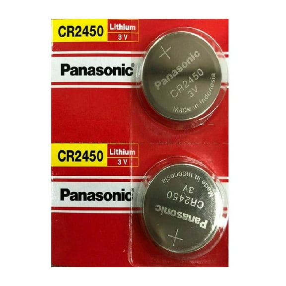CR2450 ECR 2450 3v LITHIUM Coin Cell 2 x Fresh New Panasonic Battery