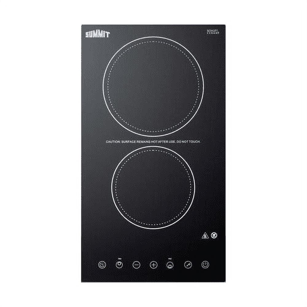 CR2B23T3B 12 Electric Cooktop with 2 Elements Including a 1200 Watt Element;  Timer Function; Digital Touch Controls; 9 Power Levels; Child Lock; in  Black - Walmart.com
