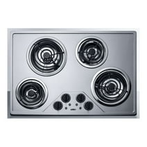 CR430SS 30 Electric Cooktop with 4 Coil Elements; Upfront Control; Chrome Drip Bowls; ADA Compliant; 230 Volt Operation; in Stainless Steel
