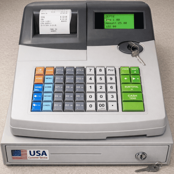 CR518 Pro POS Electronic Cash Register with Thermal Printer & Heavy-Duty Steel Drawer*