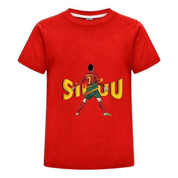 CR7 Kids T-Shirt | Youth Ronaldo Soccer Tee | Boys Girls Football Shirt | Short Sleeve Gift