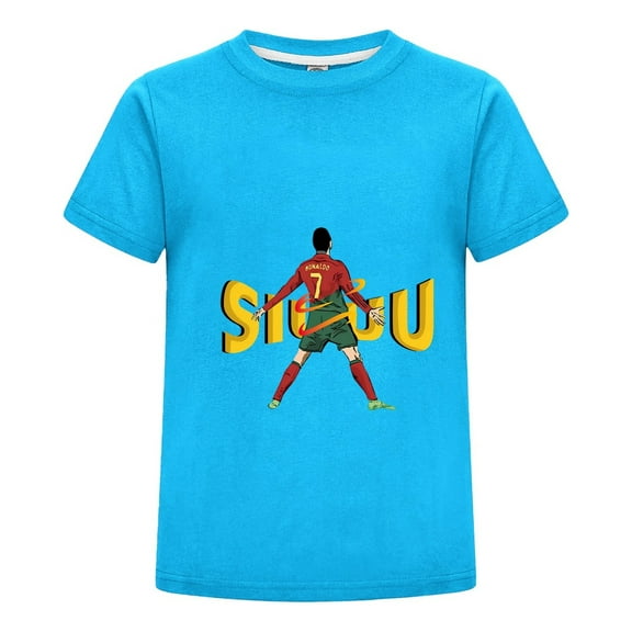 CR7 Kids T-Shirt | Youth Ronaldo Soccer Tee | Boys Girls Football Shirt | Short Sleeve Gift