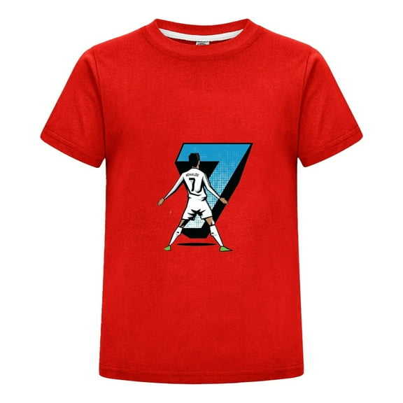 CR7 White Pose Graphic T-Shirt – Classic Ronaldo Football Art Boys Fanwear Tee for Girls