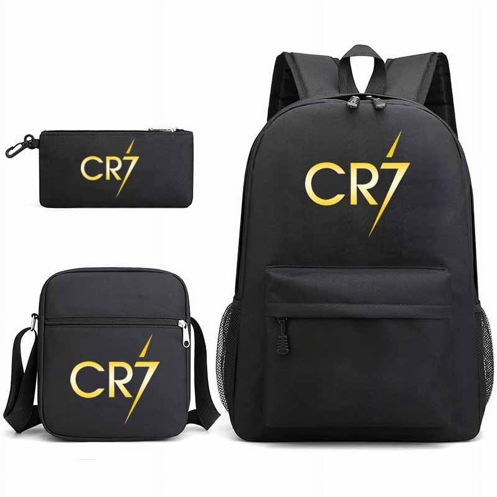 CR7 youth C Ronaldo fashion backpack single shoulder bag pencil bag children student schoolbag 3 piece set Walmart