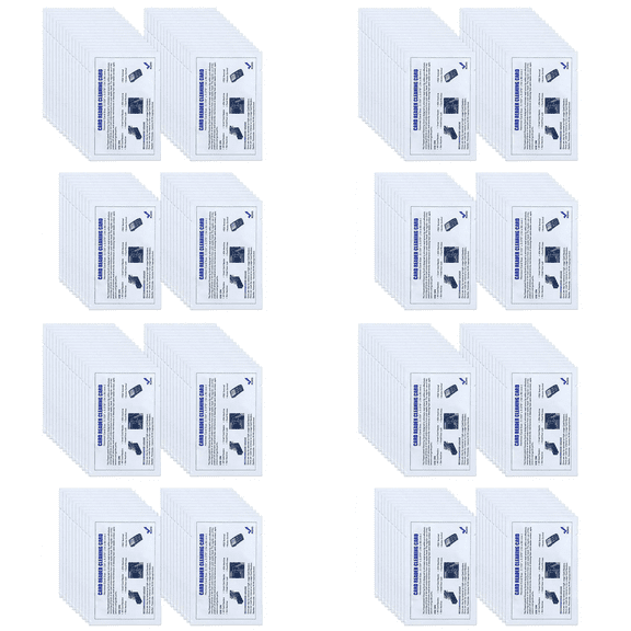 CR80 Card Reader Cleaning Cards, 200PCS Dual Side Cleaner, POS Swipe Terminal Cards