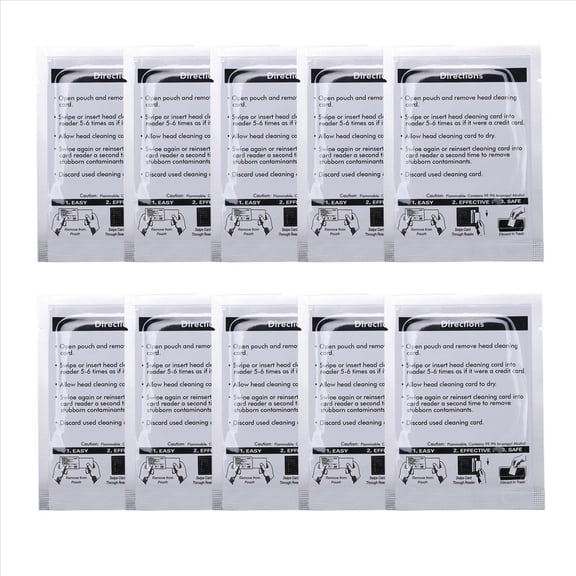 CR80 Cleaning Cards, Dual Side Card Reader Cleaner, POS Swipe Terminal Cleaning Cards -CR80 Card Chip Cleaner (10PCS)