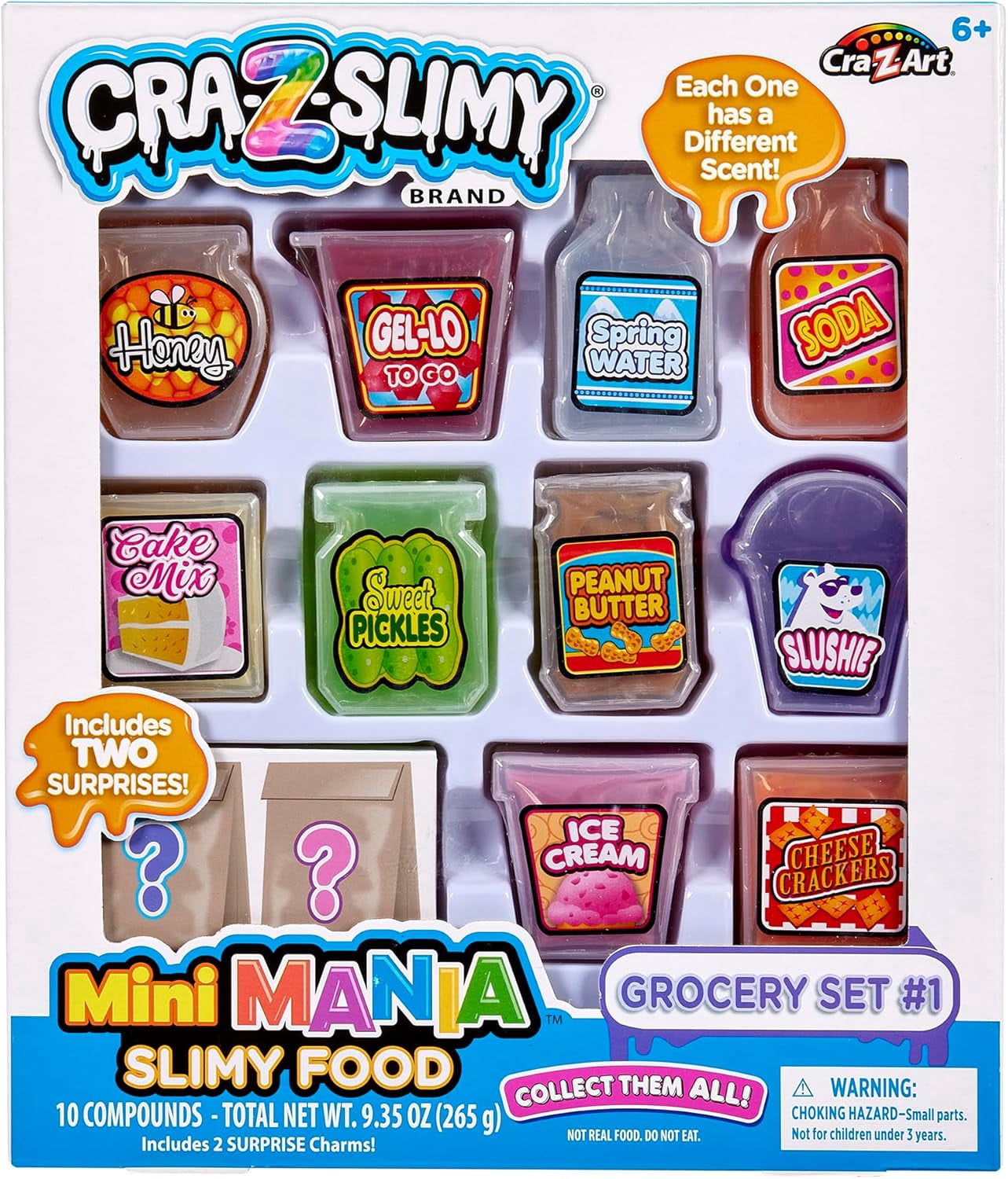 CRA-Z-Slimy Mini Mania Grocery Slime Set, 12 Collectible Mini Food ...