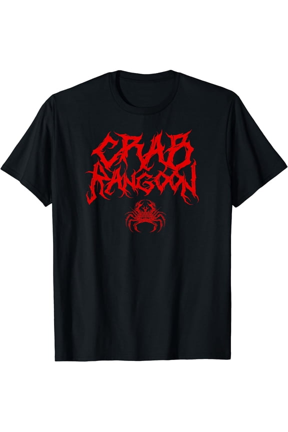 CRAB RANGOON Funny Chinese Food Heavy Metal Band Goth T-Shirt