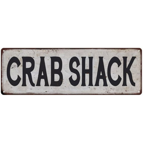 CRAB SHACK Vintage Look Rustic 6x18 Metal Sign Chic Retro 106180035073