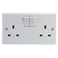 thumbnail image 1 of CRABTREE - 13A 2 Gang Single Pole Switched Socket with Twin Earth, 1 of 1