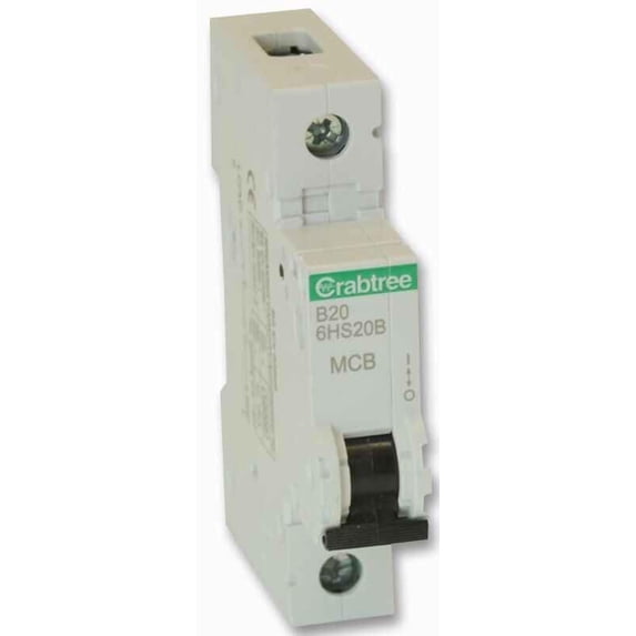 CRABTREE - 20A SP MCB, B Curve 10kA