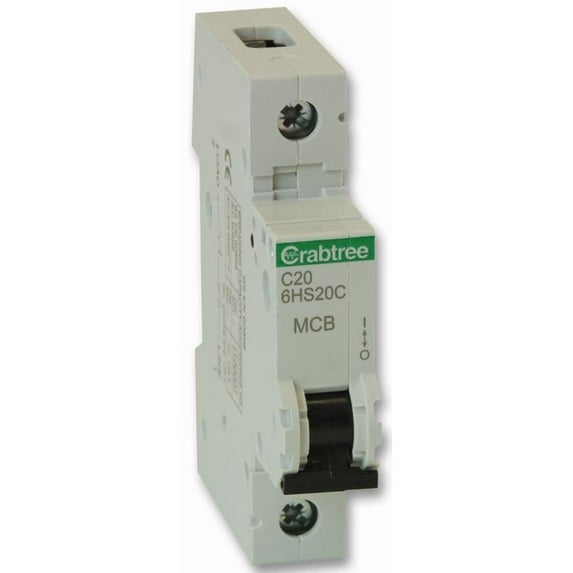 CRABTREE - 20A SP MCB, C Curve 10kA