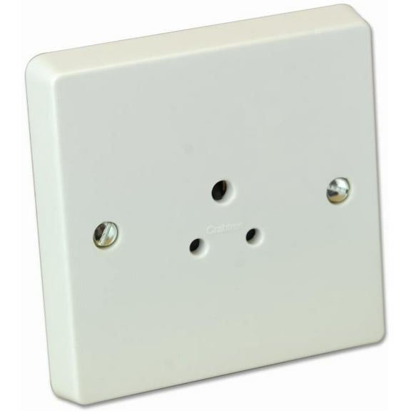 CRABTREE - 2A 1 Gang Round Pin Unswitched Socket, White